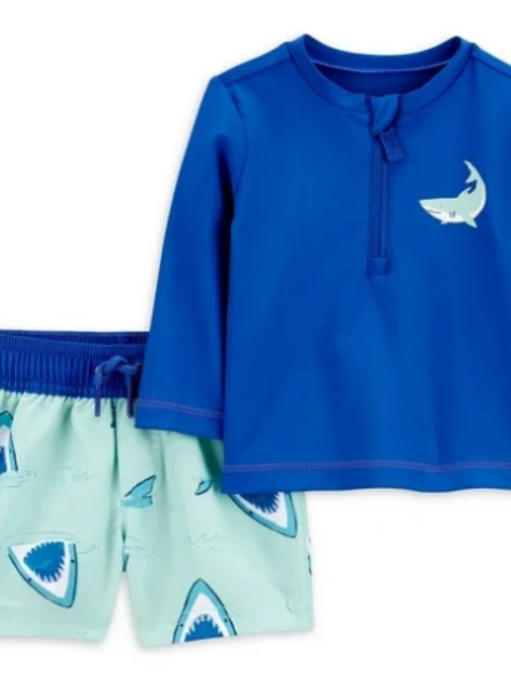 12 month Carter's Baby Boy Shark Print Rash Guard Swimsuit Set